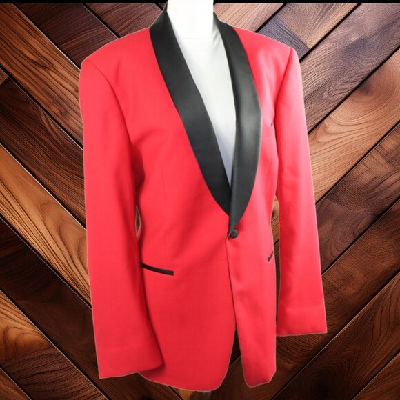 Cardi Super 150 Luxury Blend Bradford Red Tuxedo Jacket, Size 42 (R) (NWT) - Picture 2 of 11